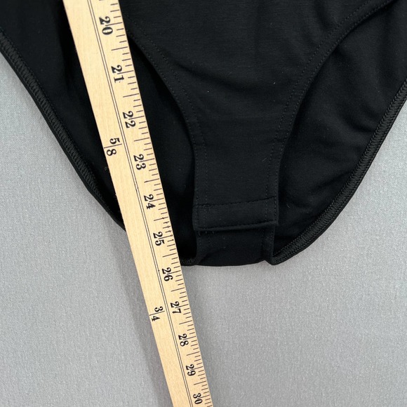 MAJE Off the Shoulder Bodysuit Womens 1 Small Black Double V-neck Short Sleeve - Picture 14 of 15